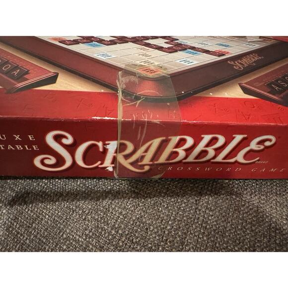 Vtg Scrabble Crossword Board Game Deluxe Edition Rotating Turntable 2001 Read - Picture 12 of 16